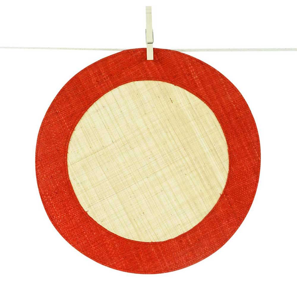 Coral Round Raffia Placemat, Set of 4
