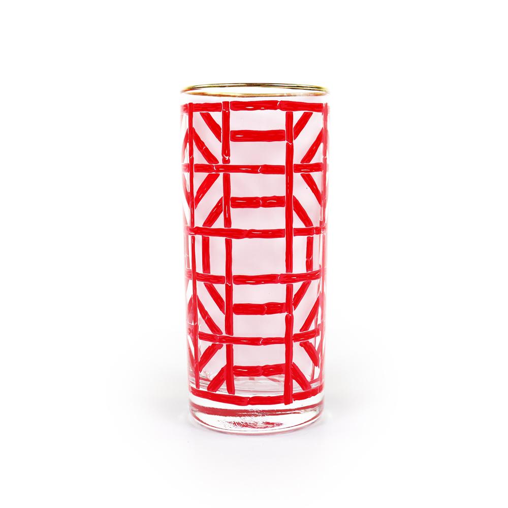 Coral Bamboo Drinking Glass, Set of 4