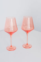 Load image into Gallery viewer, Coral Peach Pink Wine Glass
