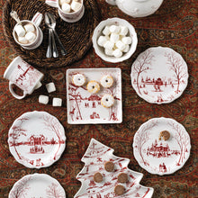 Load image into Gallery viewer, Country Estate Winter Frolic Ruby &quot;Mr. &amp; Mrs. Claus&quot; Sweets Tray
