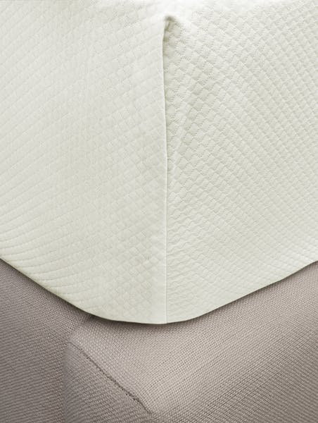 Diamond Pique Twin Box Spring Cover, Bone