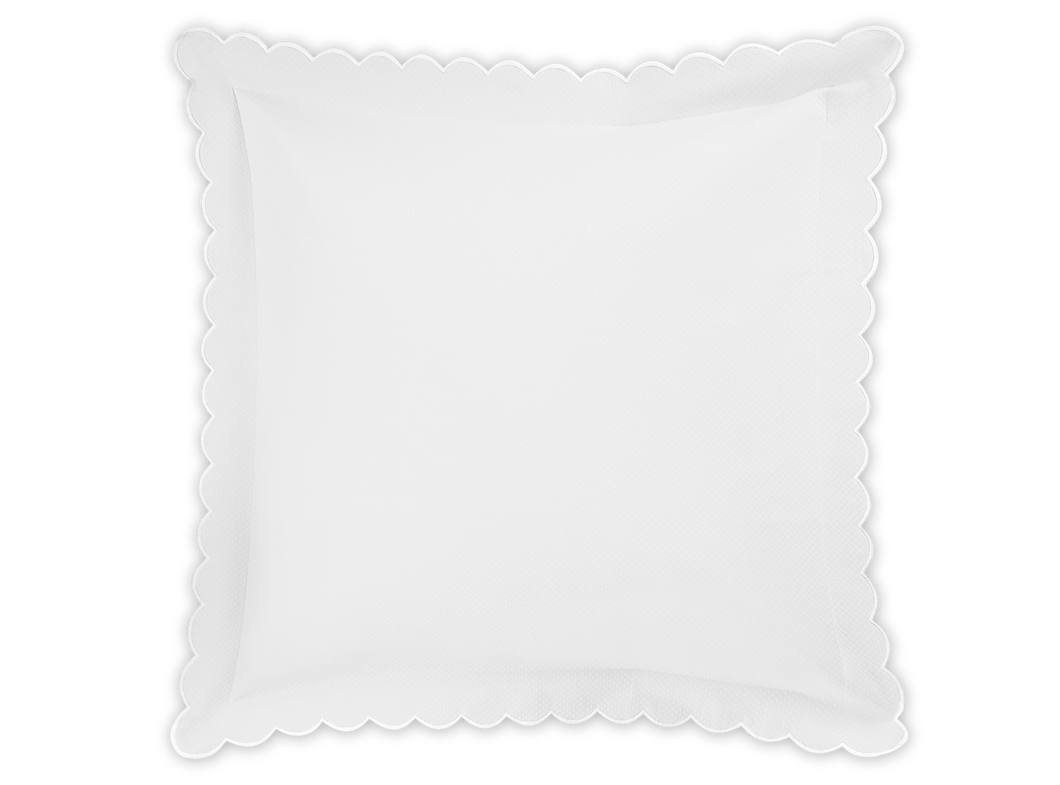 Diamond Pique Euro Sham, White