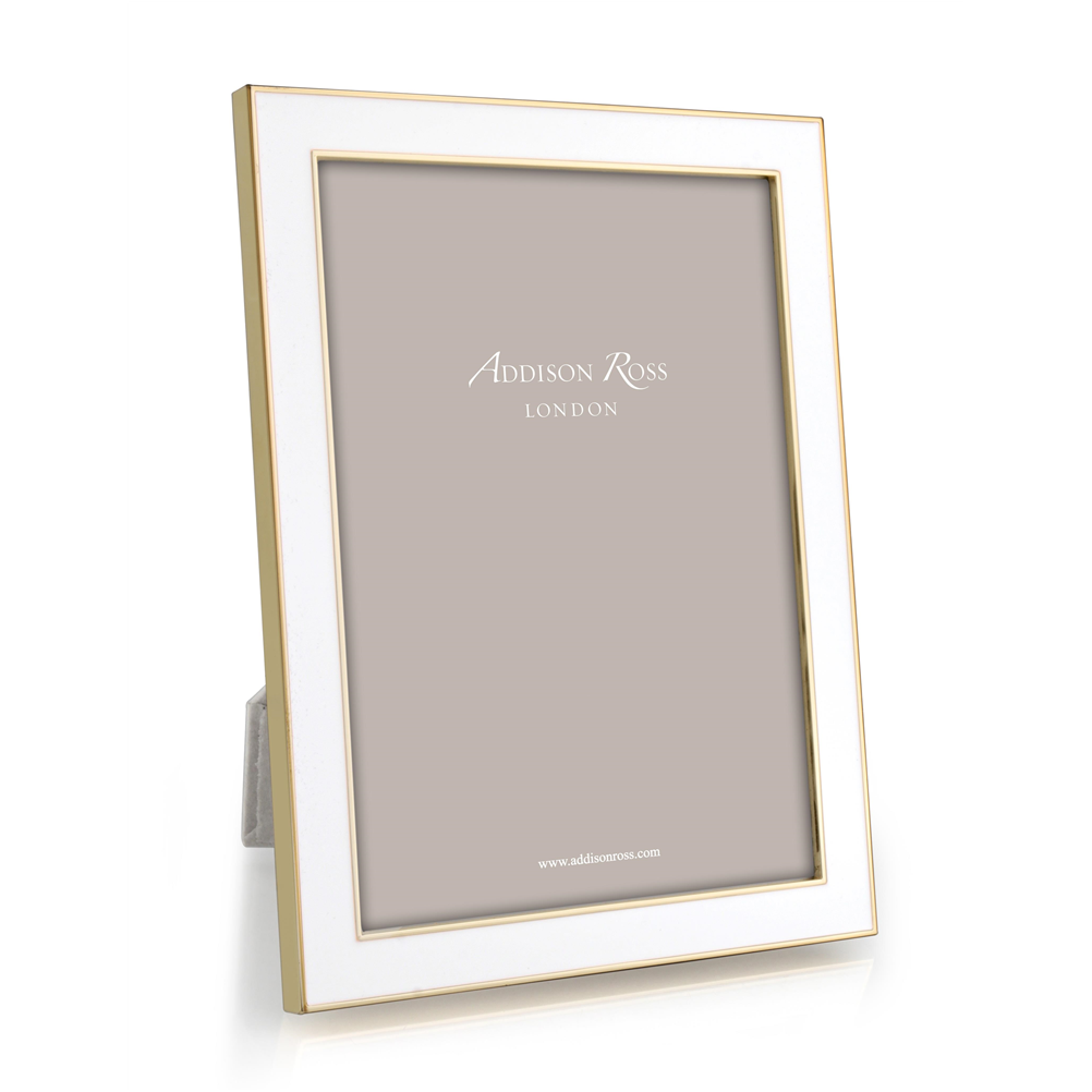 White Enamel & Gold Picture Frame 5x7