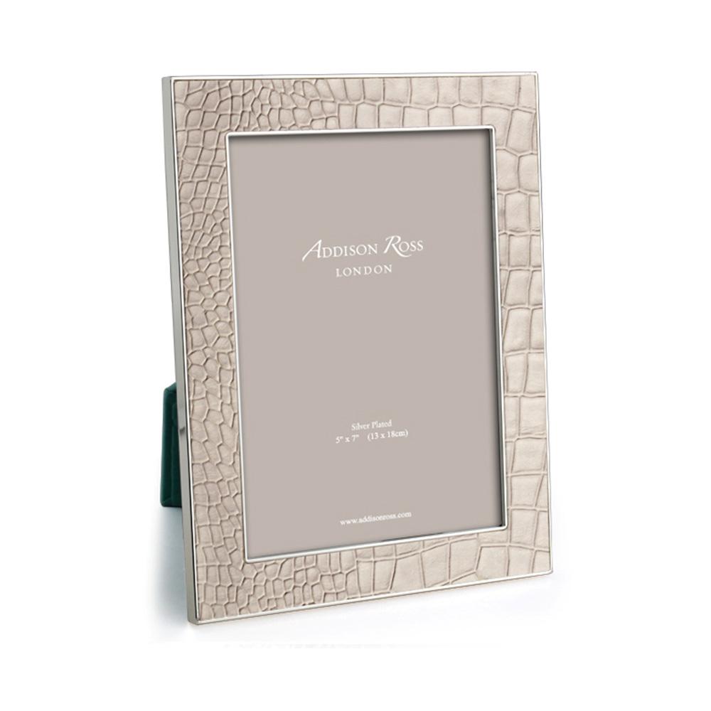 Cream Croc & Silver Frame, 4x6
