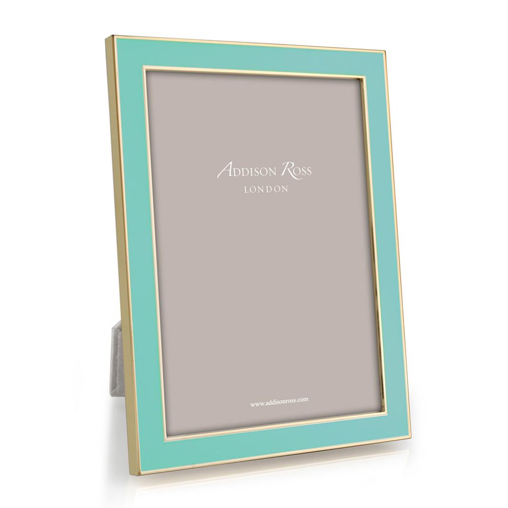 Gold Trim Turquoise Enamel Picture Frame 5x7