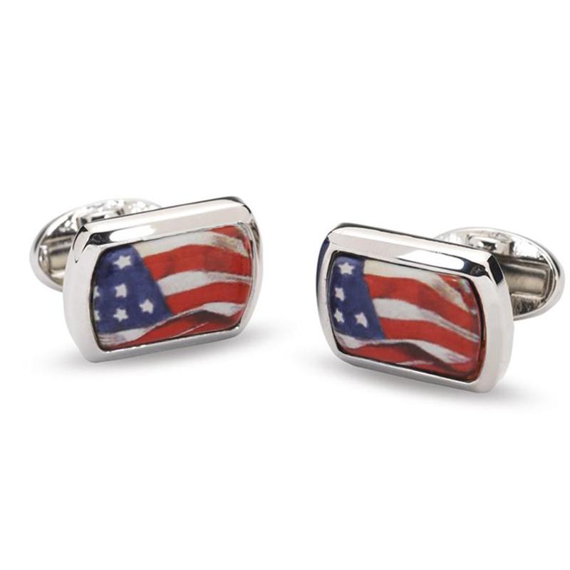 American Flag Rectangular Cufflinks