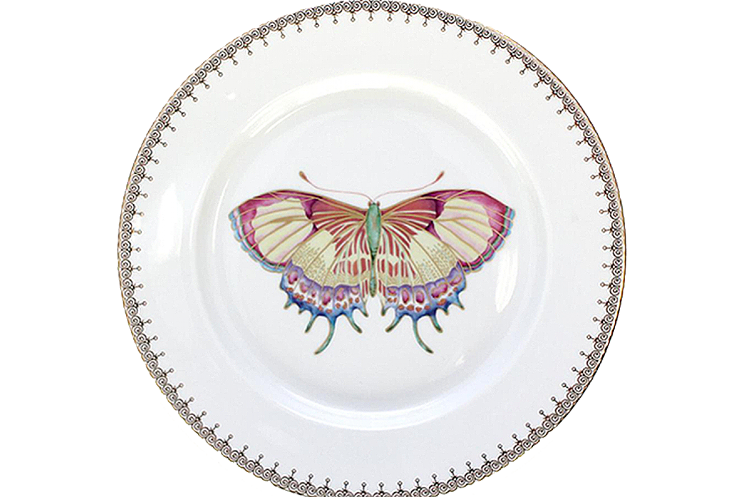 Mottahedeh Golden Butterfly Dessert Plate - Thumbnail 5