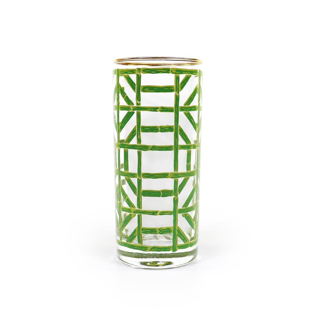 Green Bamboo Drinking Glass, Set of 4