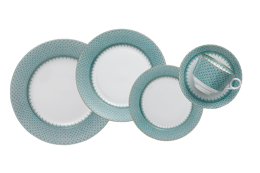 Green Leaf Lace 5pc Place Setting