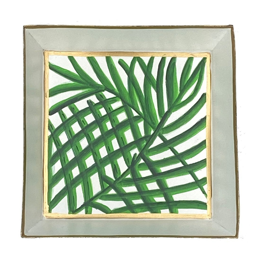 Green Palm Leaf Coctail Tray