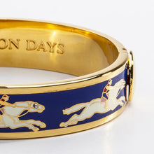 Load image into Gallery viewer, Race Horse Deep Cobalt &amp; Cream Bangle
