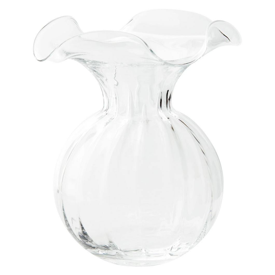 Hibiscus Glass Clear Large Fluted