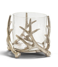 Load image into Gallery viewer, Silver Antler Candleholder &amp; Glass Votive, Lg

