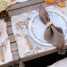 Load image into Gallery viewer, Horse and Snaffle Linen Placemat, Set of 4
