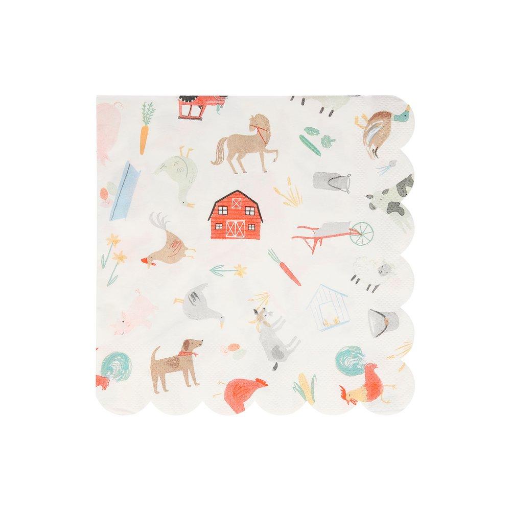 On The Farm Large Napkins - set of 20