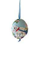 Load image into Gallery viewer, Blue Needlepoint Lamb Easter Egg
