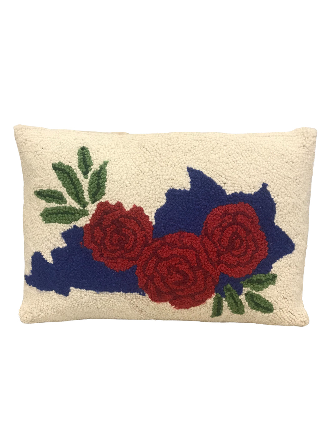Kentucky Roses Hooked Pillow, 12x18