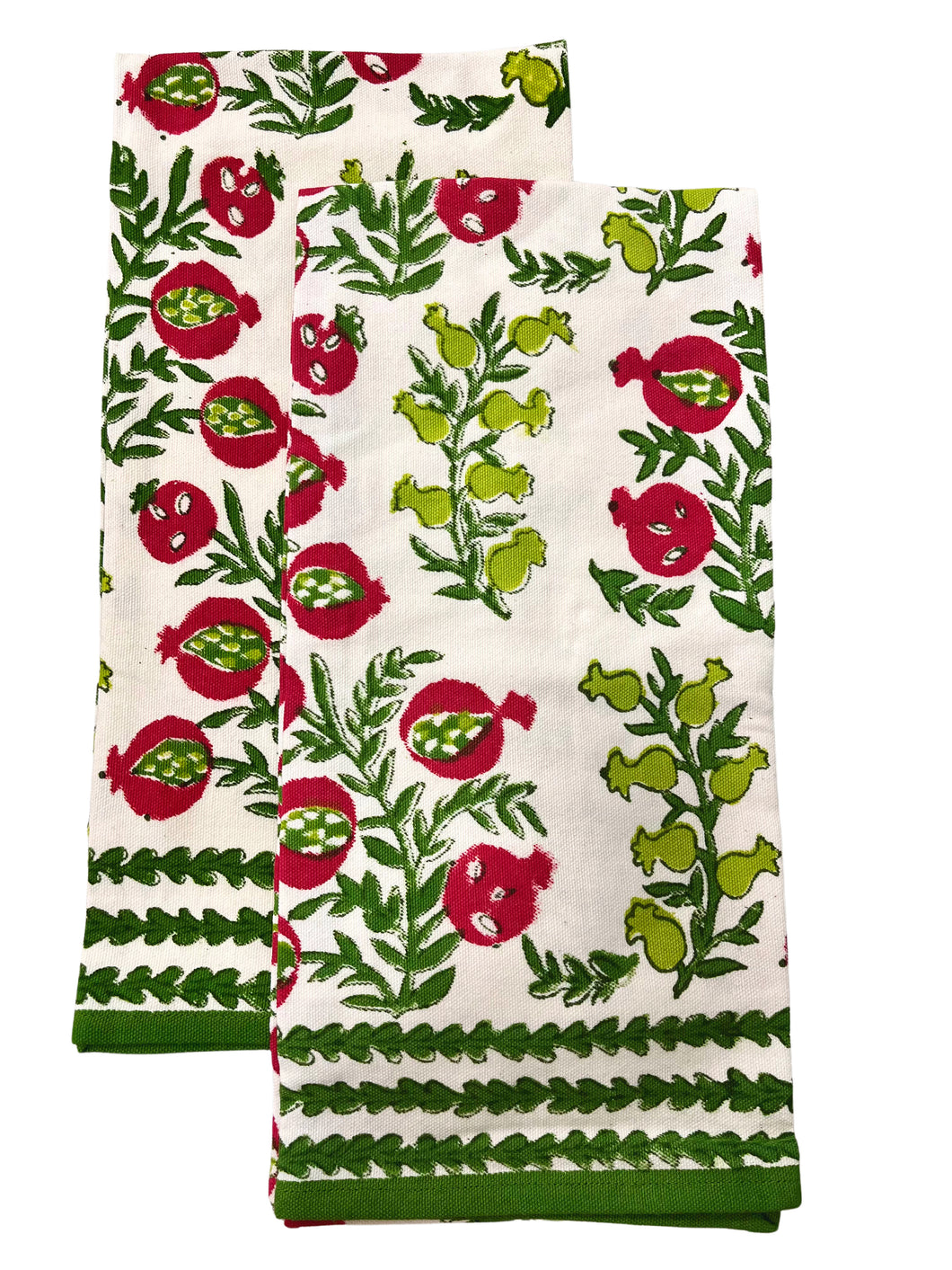Pom Bells Basil & Magenta Tea Towel