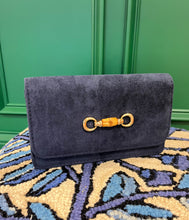 Load image into Gallery viewer, Ruby Navy Minaudière Clutch, Bamboo Toggle
