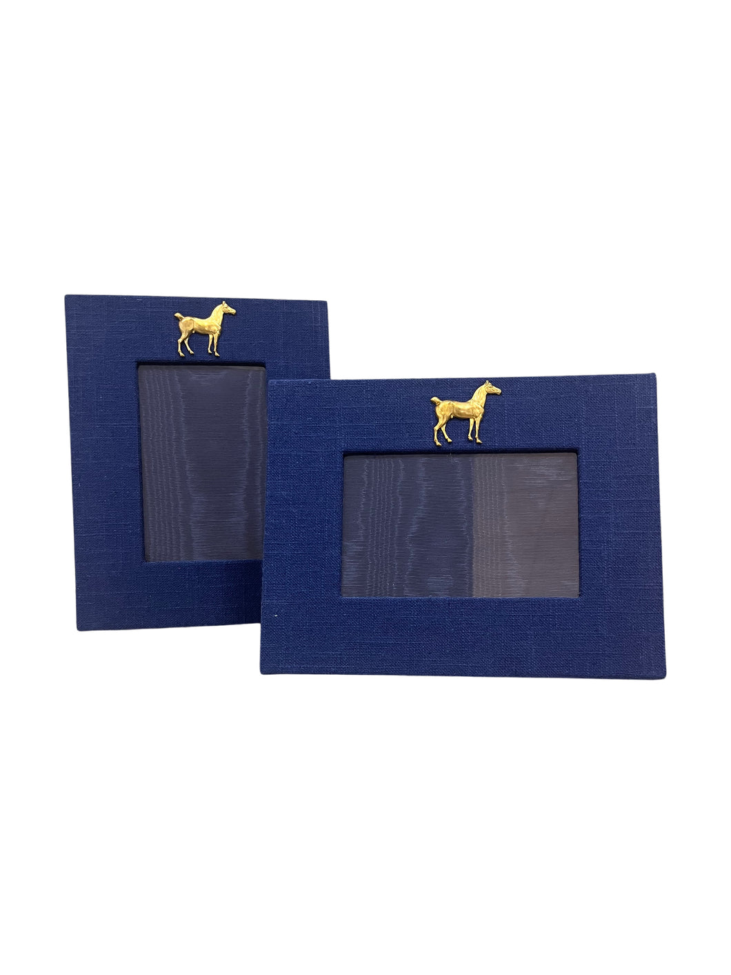 New Navy Linen with Horse Frame, 4x6