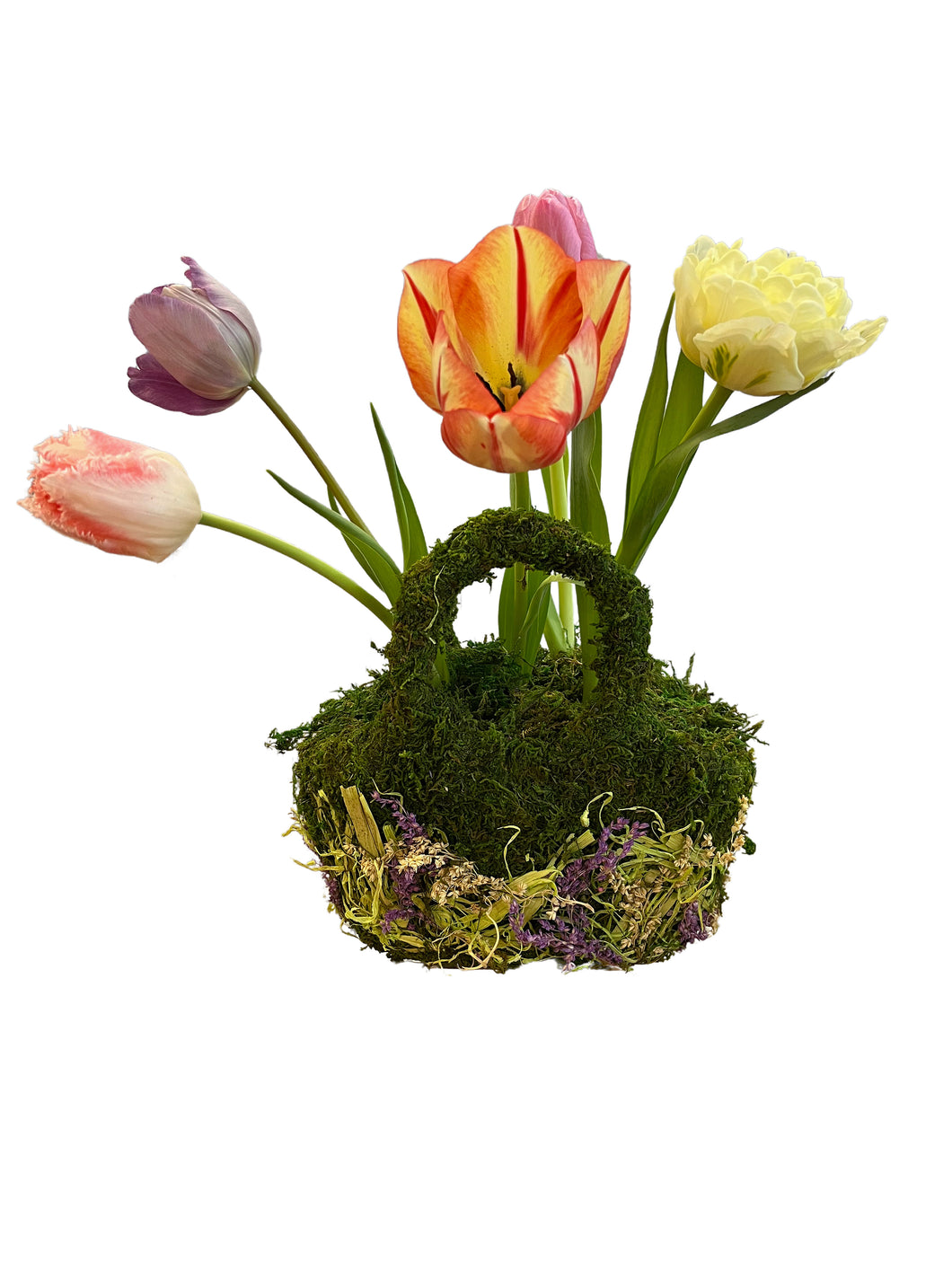 Moss Floral Purse. Lavender