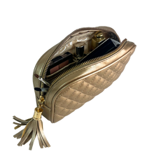 Load image into Gallery viewer, Classic Small Makeup Case, Gold Quilted
