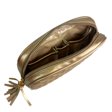Load image into Gallery viewer, Classic Small Makeup Case, Gold Quilted

