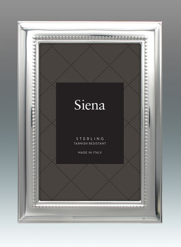Wide Dimensional Beaded Siena Sterling Frame, 8x10