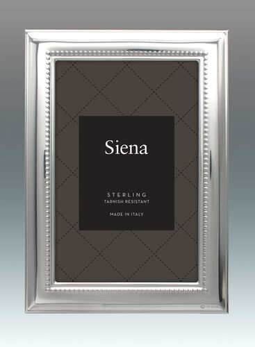 Wide Dimensional Beaded Siena Sterling Frame, 8x10