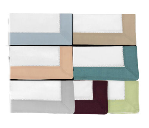 Color Border Napkins, Light Green