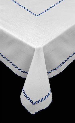 Madeira Chain Tablecloth, Nautical Blue