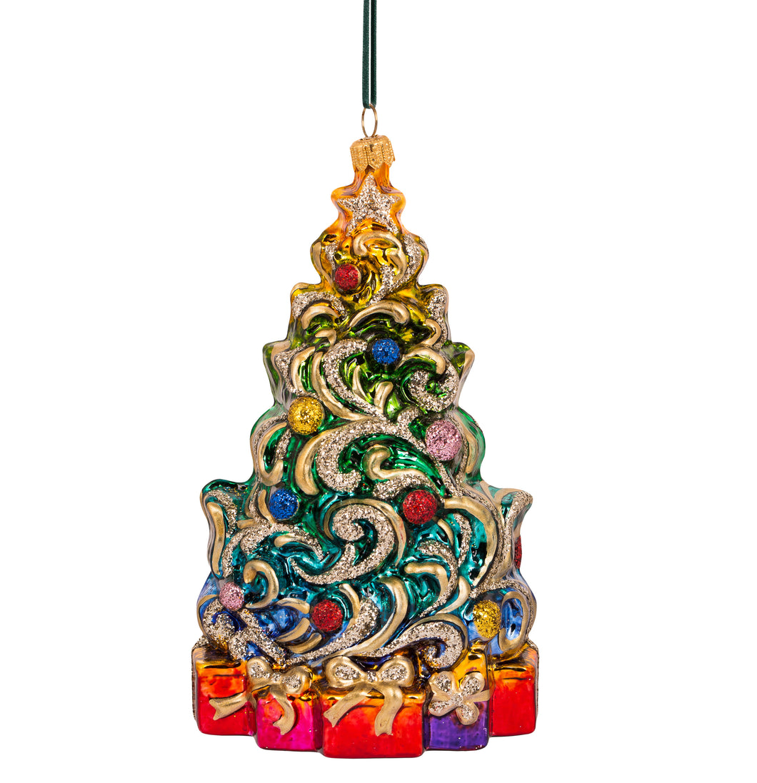 Swirling Christmas Tree Ornament