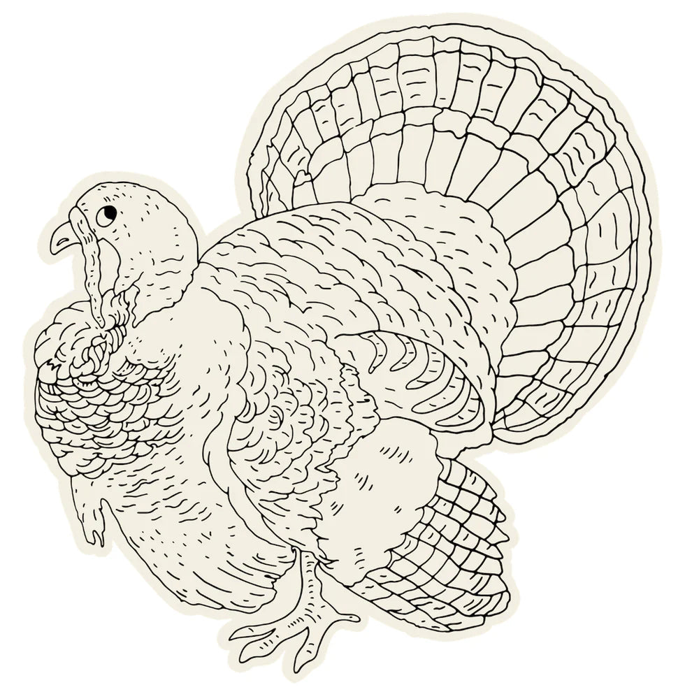 Die-Cut Coloring Turkey Placemat, 12 Sheets