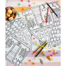 Load image into Gallery viewer, Gingerbread House Coloring Placemat, 12 Sheets
