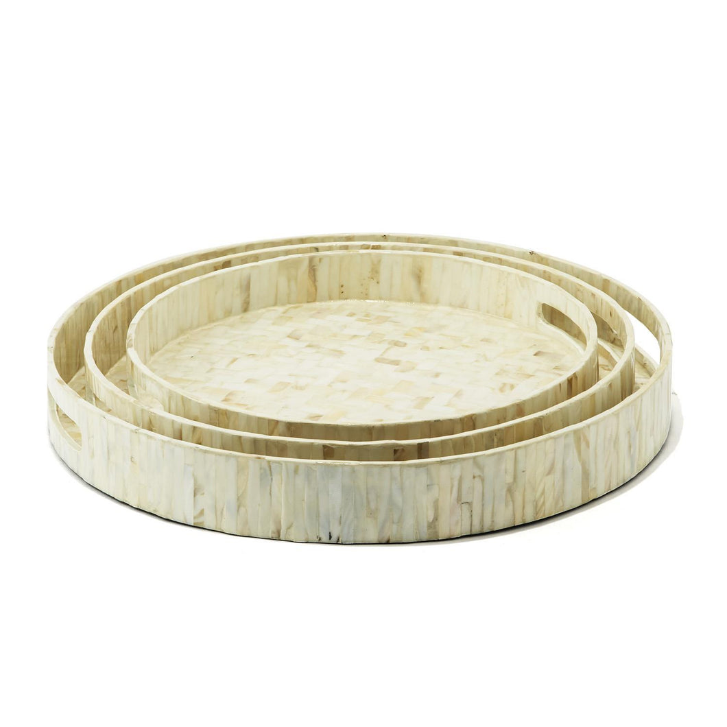 Mother of Pearl Round Tray, Sm