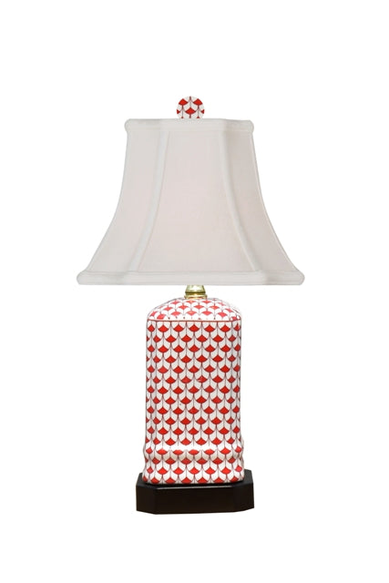 Red Fish Scale Porcelain Lamp