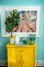 Load image into Gallery viewer, Lemon Trees Enameled Square Cachepot, 6&quot;
