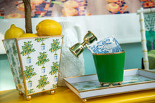 Load image into Gallery viewer, Lemon Trees Enameled Square Cachepot, 6&quot;

