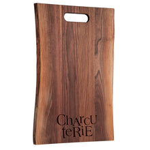 Load image into Gallery viewer, Live Edge Walnut Single Handle Charcuterie Board, 24x12

