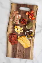 Load image into Gallery viewer, Live Edge Walnut Single Handle Charcuterie Board, 24x12
