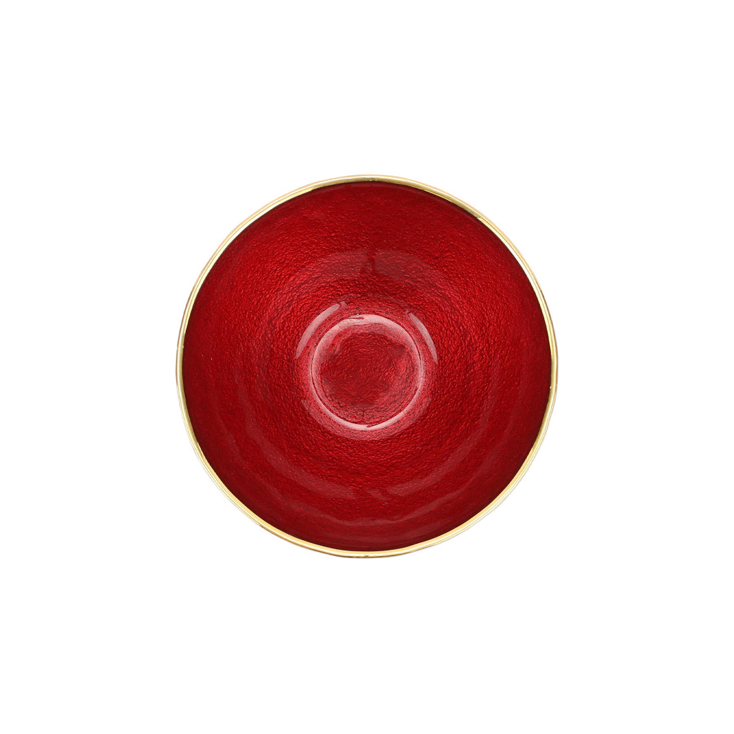 Metallic Glass Ruby Small Bowl