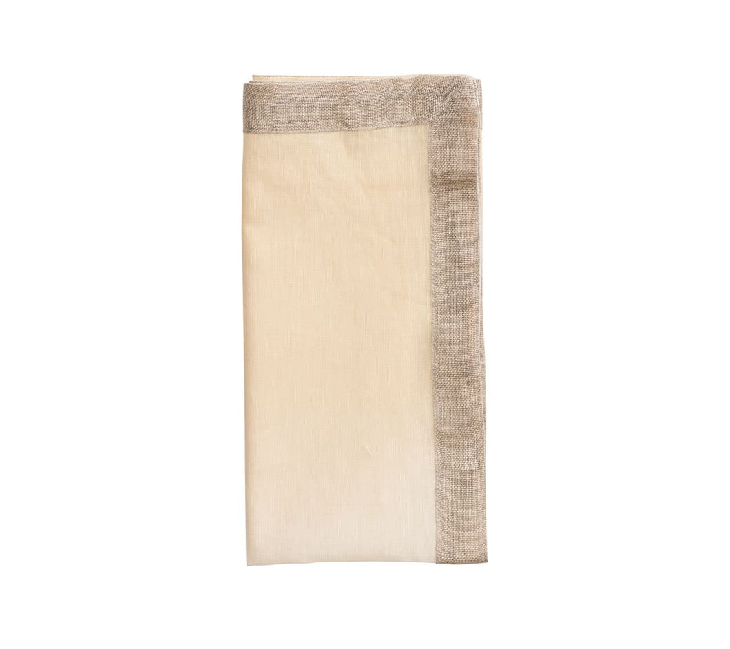 White & Beige Dip Dye Napkin