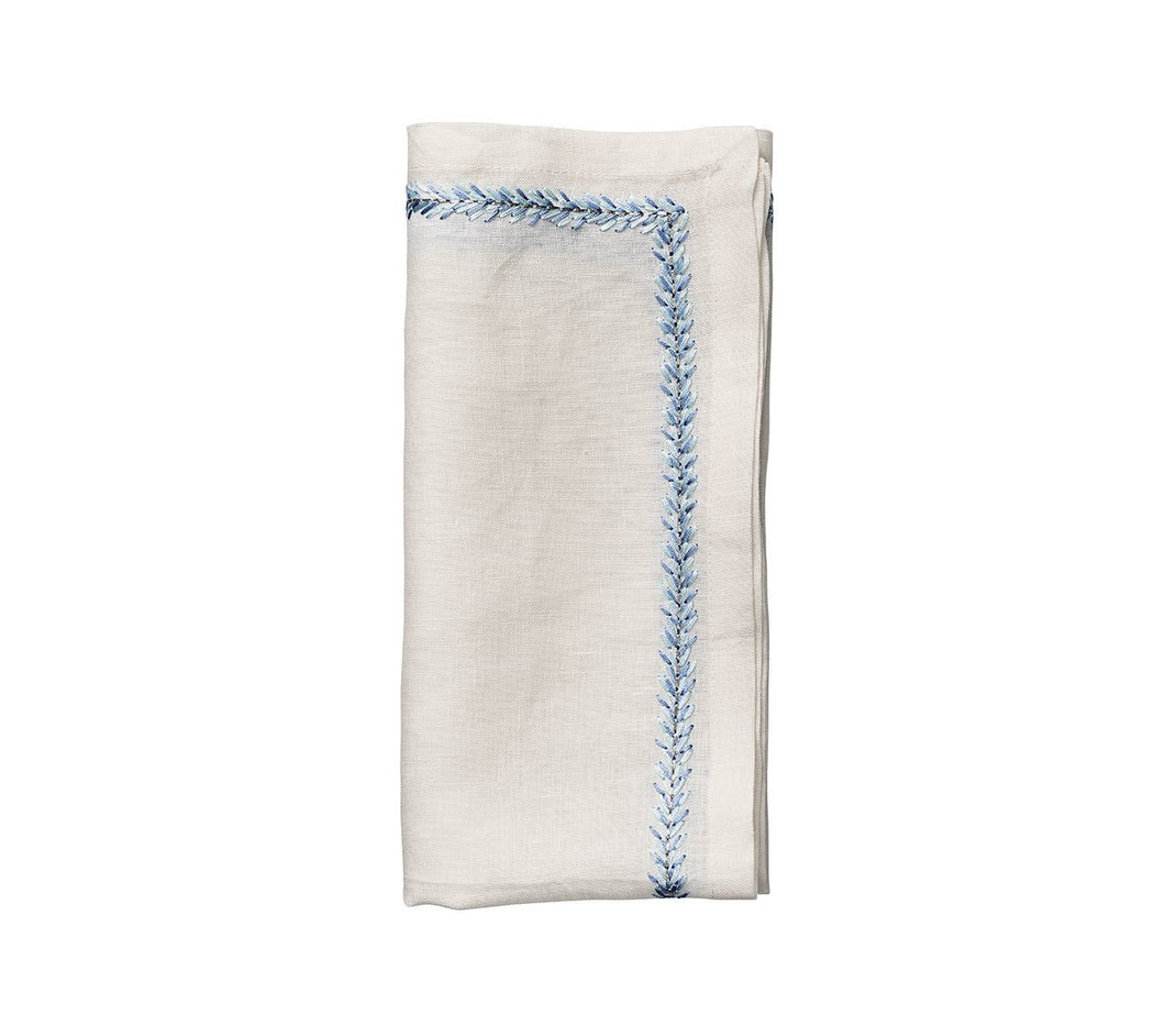 White & Periwinkle Jardin Dinner Napkin