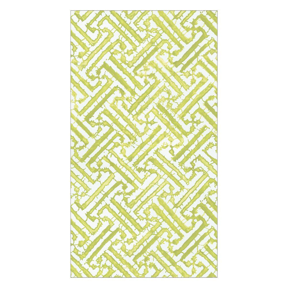 Fretwork Paper Guest Towel Napkins in Moss Green - 15 Per Package