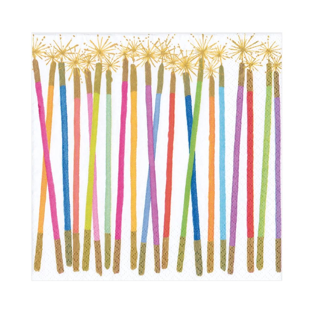 Caspari Party Candles Paper Cocktail Napkins