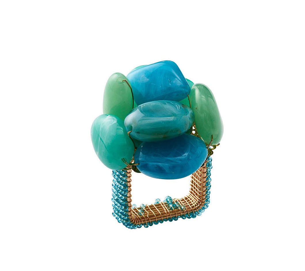 Sea Stone Napkin Ring in Seafoam