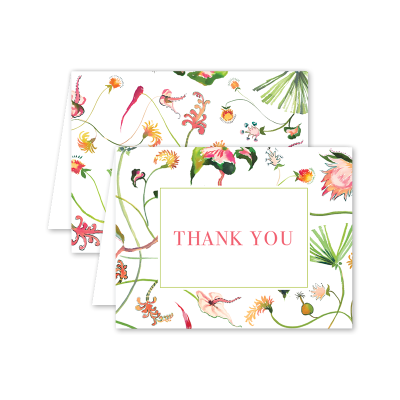 Chintz Exotica Thank You Notes, Boxed set of 8
