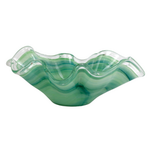 Load image into Gallery viewer, Onda Glass Green Large Bowl
