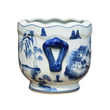 Load image into Gallery viewer, Blue &amp; White Canton Cachepot, 7&quot;
