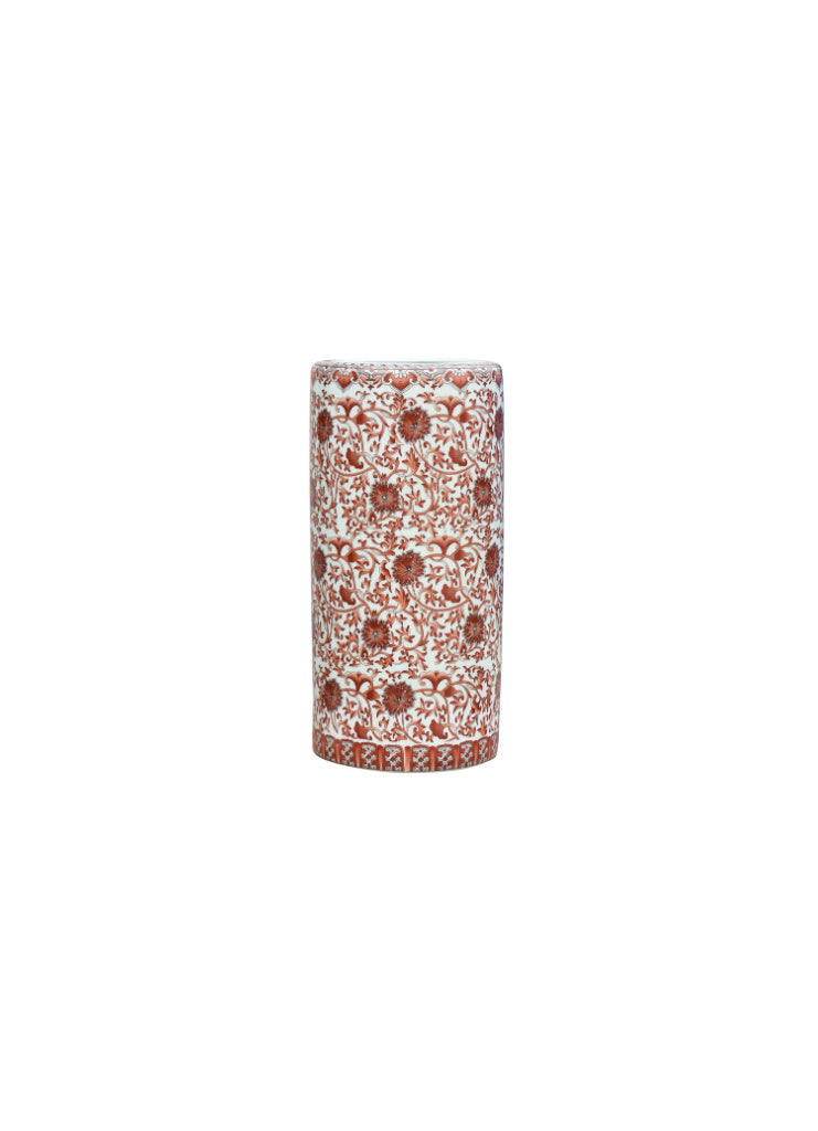 Orange Floral Porcelain Vase, 5